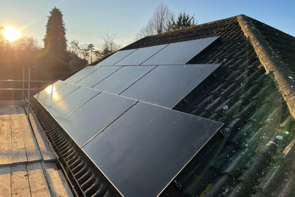 Solar Panel Installation with Bird Protection
