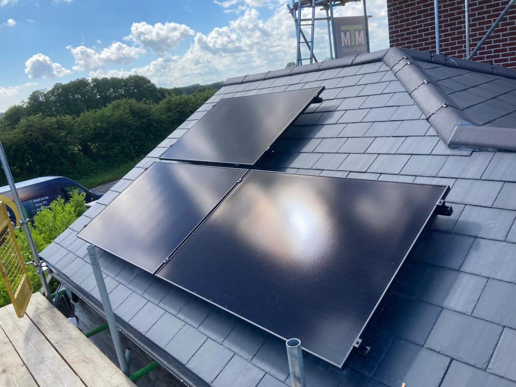 solar panels on roof