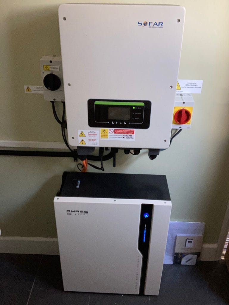 Sofar Inverter with a 4.8kWh Sofar Amass Battery - Farnham - May 2022